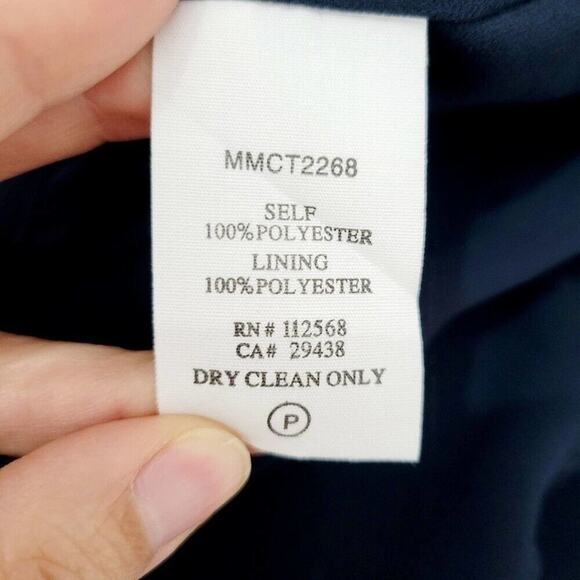 MM Couture by Miss Me Midnight Blue Art Deco Style Beaded Blouse Size Small - Picture 10 of 13